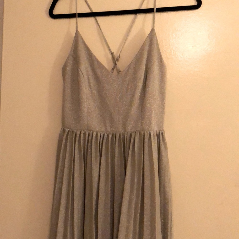 Anthropologie Silver Dress